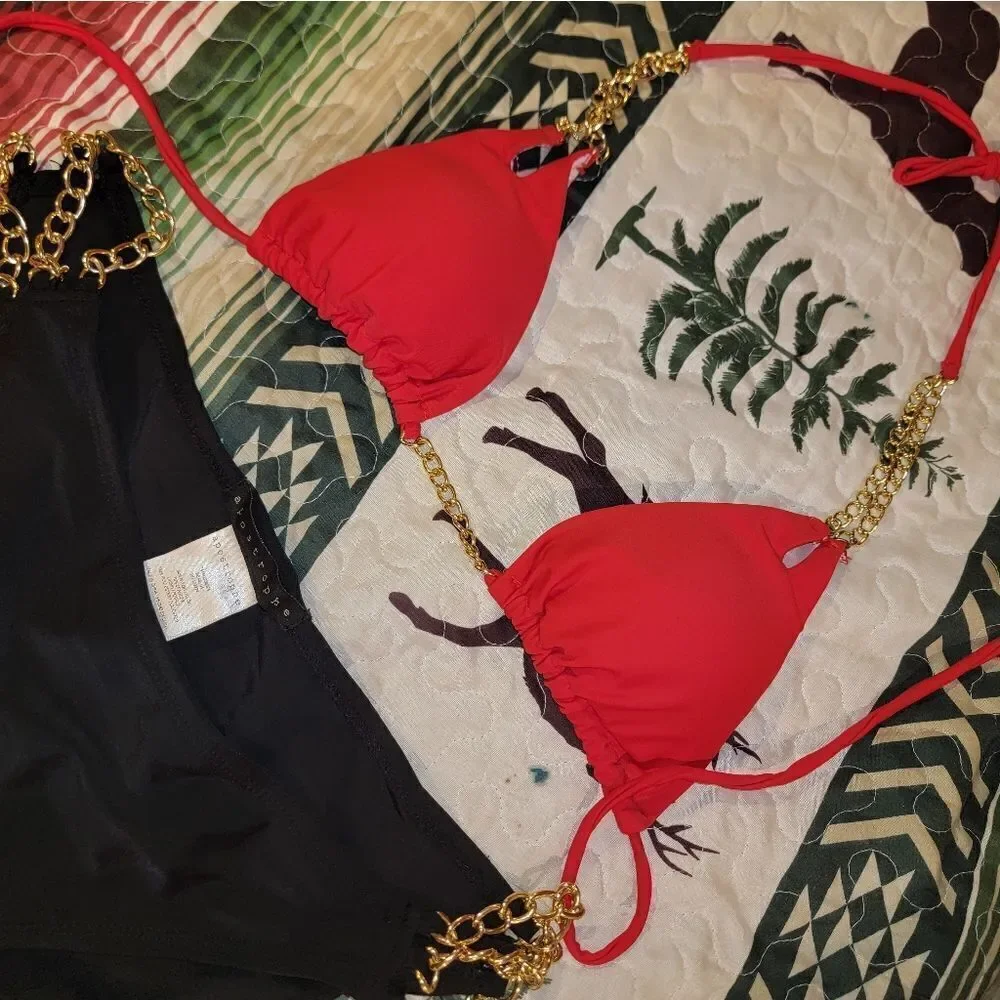Black & Red chain-link Bikini (M/L) - Picture 10 of 10